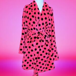 PINK Victoria's Secret Pink and Black Heart Pattern Robe